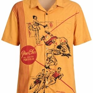 Men's Yellow Graphic Button Down Shirt
